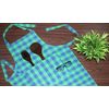 Accessorize Kingdom Kitchen Apron, Waterproof Unisex, Checkered Pattern, 2 Large Front Pockets, Adjustable Neck Strap