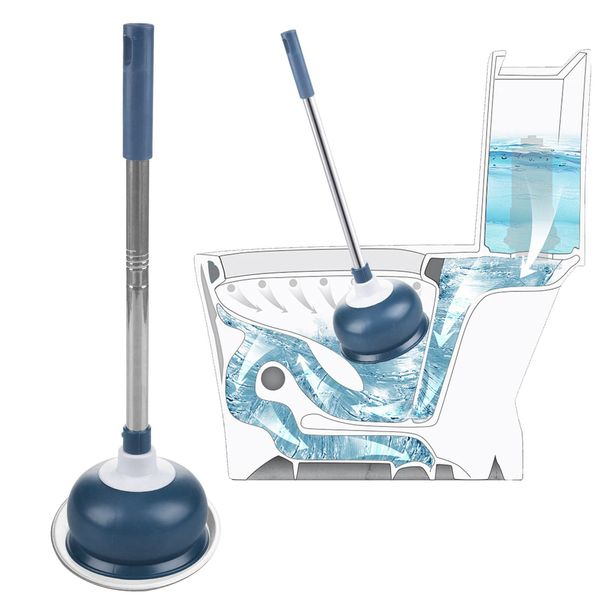 Plunger Unblocker, Unblocking Machine for Toilet/Bathroom/Sink/Bath, Drain Clog Remover Tool, Strong Suction (Blue)