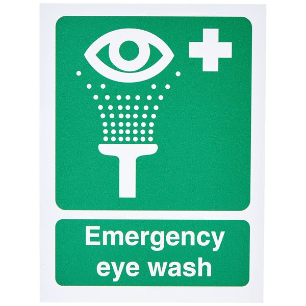 Seco Emergency Eye Wash Sign, 150mm x 200mm - 1mm Semi Rigid Plastic