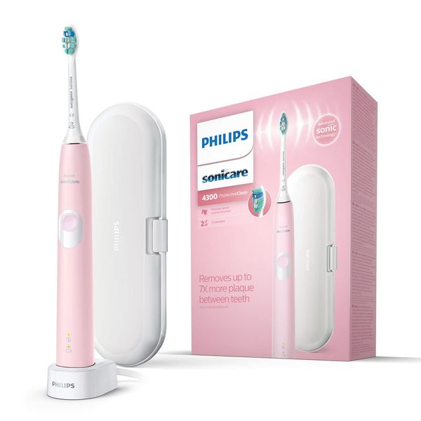 Philips Sonicare ProtectiveClean model 4300 Electric Toothbrush, Pastel Pink