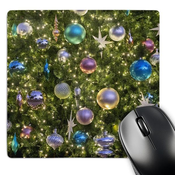3dRose, Christmas Ornaments and Lights on an Artificial Tree, Mouse Pad