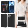 【Hamany】 iPhone 16 Case Shoulder Folio iPhone 16 Case Strap Card Storage Stand Function iPhone 16 Case Shoulder Magnetic Leather Smartphone Case iPhone 16 Notebook Type Shock Resistant Durable