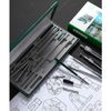 compass, 15 piece compass set, multipiece compass set, student drafting machine drafting tool set, professional drafting compass tool set, student drafting and engineering drafting math, compass