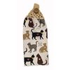 Handcrafted Buff Crochet Topped Best Cat Ever Kitchen Towel Pair