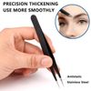6 Pcs Professional Eyebrow Tweezers Kit, Eyebrows Plucking Tweezers, Stainless Steel Tweezer, Eyebrow Tweezers Set, Tweezers for Facial Hair Women, Tweezers Professional for Women and Men(Black)