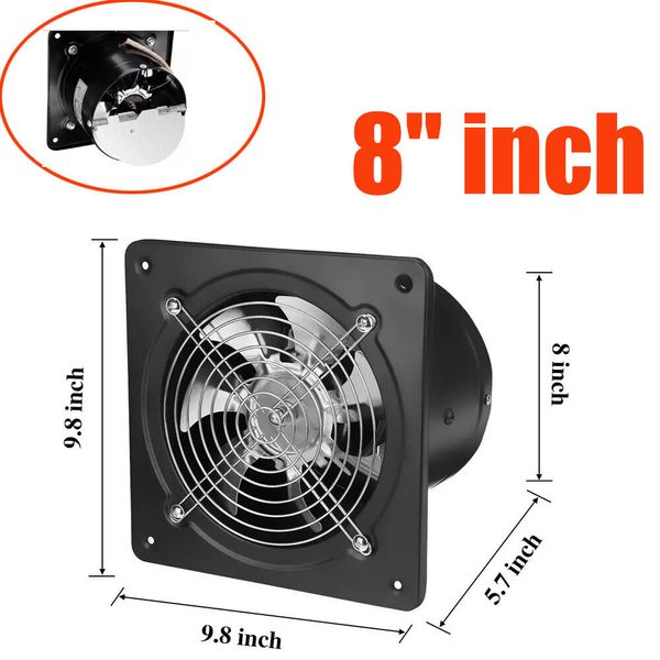 8" inch Exhaust Fan Ventilation Extractor Fan Wall-Mounted Square Blower USA