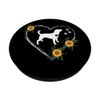 Beagle Heartbeat With Paw Prints On Black PopSockets Swappable PopGrip