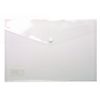 A4 Clear Stud Wallet Folder Plastic Document Holder File Popper Wallets (Pack of 5)