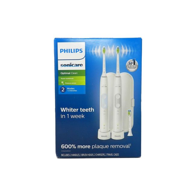 Philips Sonicare Optimal Clean Sonic Electric Toothbrush HX6829/75 Duo Pack