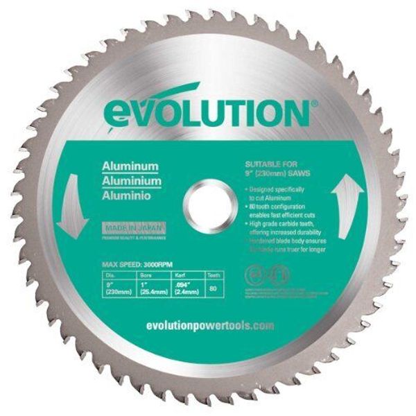 Evolution Power Tools 230BLADEAL Aluminum Cutting Saw Blade, 9-Inch x 80-Tooth