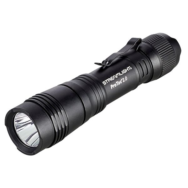 Streamlight 89000 ProTac 2.0 2000-Lumen Rechargeable Tactical Flashlight with USB C Cable, and Holster, Box, Black