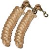 Poly Lead Rope Tan 5/8" x 9' w/Brass Plated Bolt Snap 2-Pack #18018