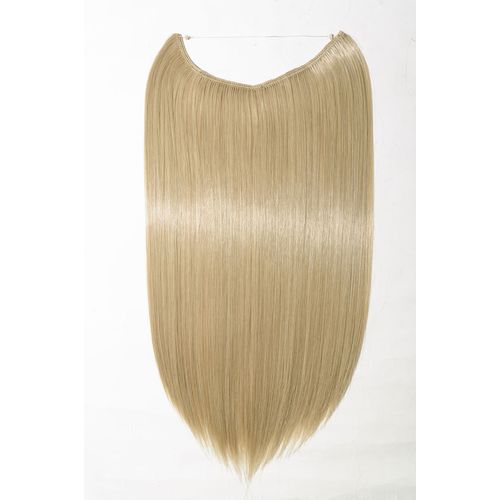 Secret Wire in Hair Extensions Straight Curly Wavy Hair Extension Long Hairpiece Blonde Brown Black Color For Women 20" Straight - Ash blonde mix bleach blonde