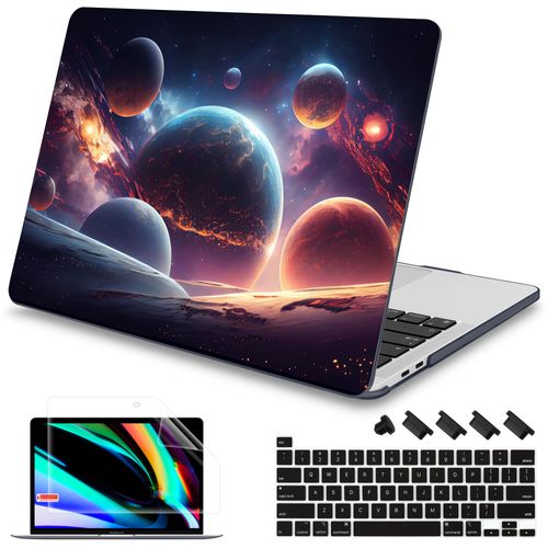 Mektron Case for MacBook Pro 16 Inch A2141 Cover 2019 Release 16" with Liquid Retina Display/Touch ID, Plastic Hard Shell with Keyboard Skin & Screen Protector & Dust Plug, Planets