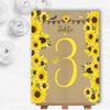 Rustic Sunflowers Vintage Personalised Wedding Table Number Name Cards