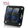 2 Gang 5 Pin Rocker Toggle Switch Panel Pre-wired for Rear LED Light Bar ON/OFF