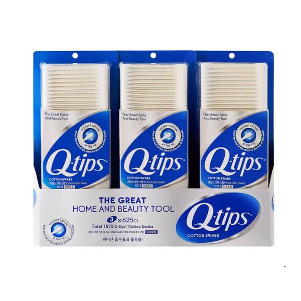 Q-tips pure cotton swabs 625 x 3 packs