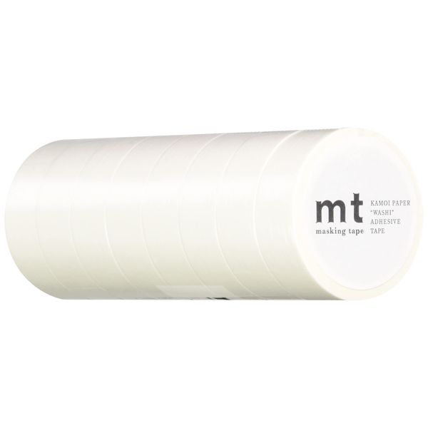 Kamoi Processing Paper MT08P208R Masking Tape, 8P, Matte White, Width 0.6 inches (15 mm) x 26.4 ft (7 m), 8 Rolls of Same Color