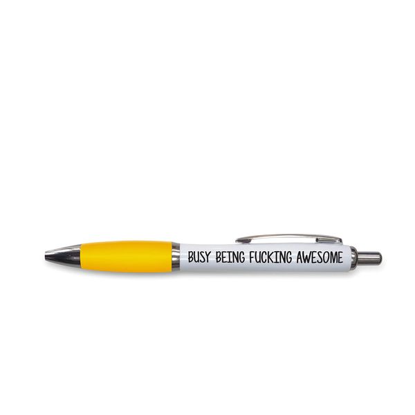 Rude Pens For Adults | Funny Boss Gifts Leaving Presents For Colleagues | Silly Ballpoint Pen Novelty Funky Stationery Quirky Gift Office Desk Accessories (Yellow_PAP16)