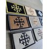 JERUSALEM CROSS CRUSADER INFIDEL BROWN BLACK TEMPLAR KNIGHT HOOK MORALE PATCH
