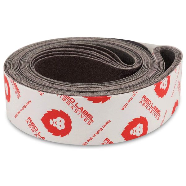 Red Label Abrasives 2 X 72 Inch 36 Grit Aluminum Oxide Metal Sanding Belts - Knife Sharpening Sanding Paper for Metal Working and Metal Finishing - Belt Sander Paper 6 Pack