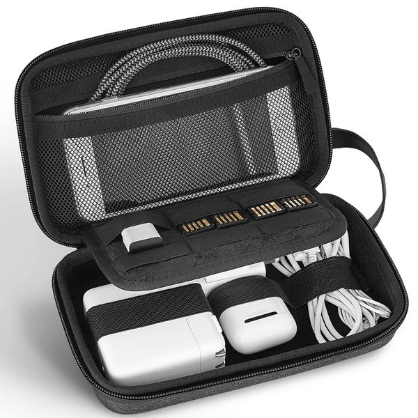 JETech Reise Zubehör Organizer Tasche, Tragbare Elektronische Kabeltasche Gadget Tasche für MacBook Power Adapter, Kabel, Stylus Stift, SD Karte, Maus, Powerbank, USB-Stick