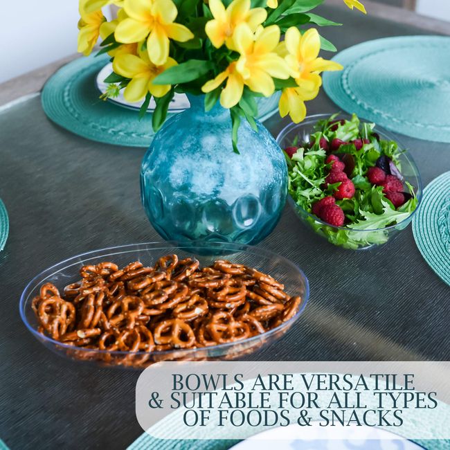 Clear Plastic Serving Bowls With Lids, Party Snack or Salad Bowl