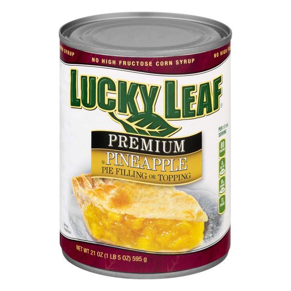 Lucky Leaf Pie Filling & Topping 21oz Can (Pack of 4) (Pineapple)