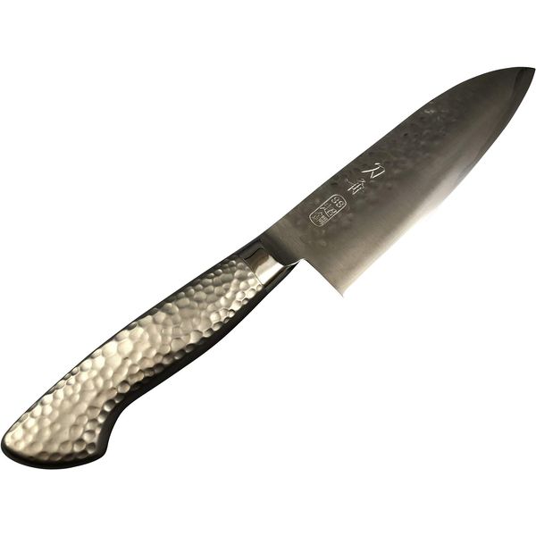 Tofune Giken 22368 Santoku Knife (Right-Handed), 6.5 inches (165 mm), "Katabune Hammame Monaka Handle" Japanese Knife, Made in Japan