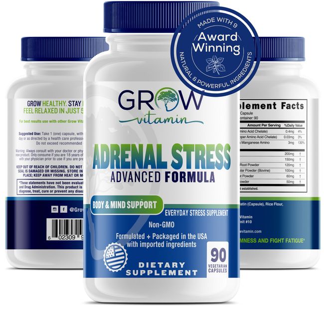 Adrenal Support Supplement 2600mg Natural Stress Relief & Cortisol Manager Pills