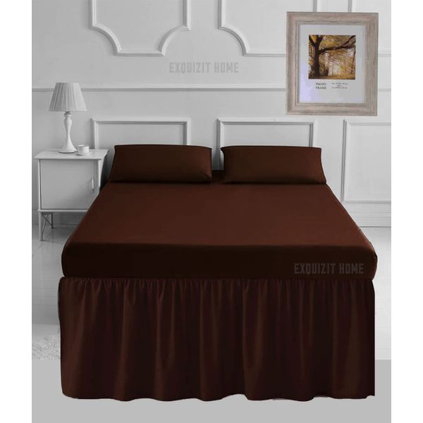 Plain Dyed Easy Care Percale Polycotton Chocolate Pillowcase Pair Only