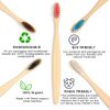 SWKJ Bamboo Toothbrushes with Soft Bristles,10 Packs of Organic Natural Adult Kids Bamboo Soft Toothbrush, Eco-Friendly and Plastic Free Packaging for Family, Travel(Multicolor)