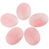 Rockcloud Oval Worry Stones,Palm Pocket Stone,Healing Crystal Chakra Therapy Geometry,Rose Quartz,Pack of 5