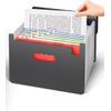 Vanulee Expanding Box File Organiser with 13 Pockets, Concertina A4 Document Folder, Coloured