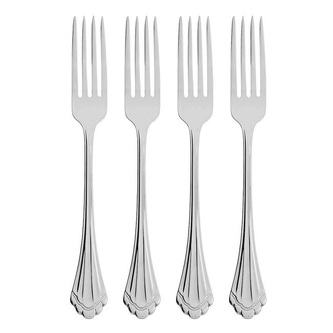 Oneida Marquette Fine Flatware Salad Forks, Set of 4, 18/8 Stainless Steel, Silverware Set, Dishwasher Safe