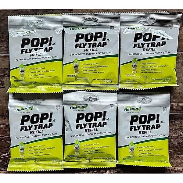 RESCUE POP! Fly Trap 1.45 oz Refill PFTA-DB12 Outdoor Pop  6-PACK