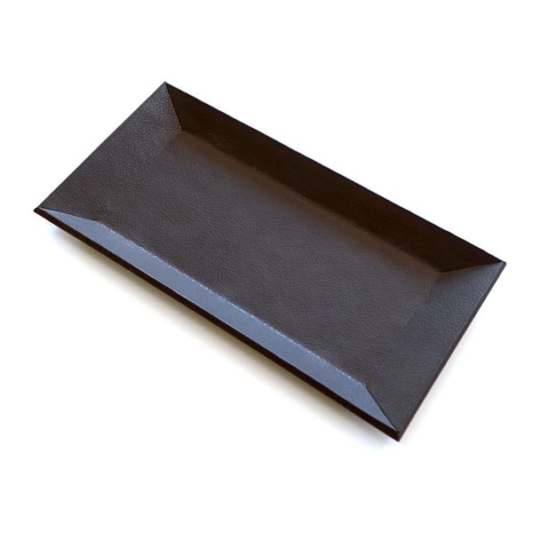 Cash Tray, ADO-PL045, Dark Brown, Money Tray, Carton, Accessory Tray, Coin Tray, Leather, Interior Style, Stylish (Dark Brown)