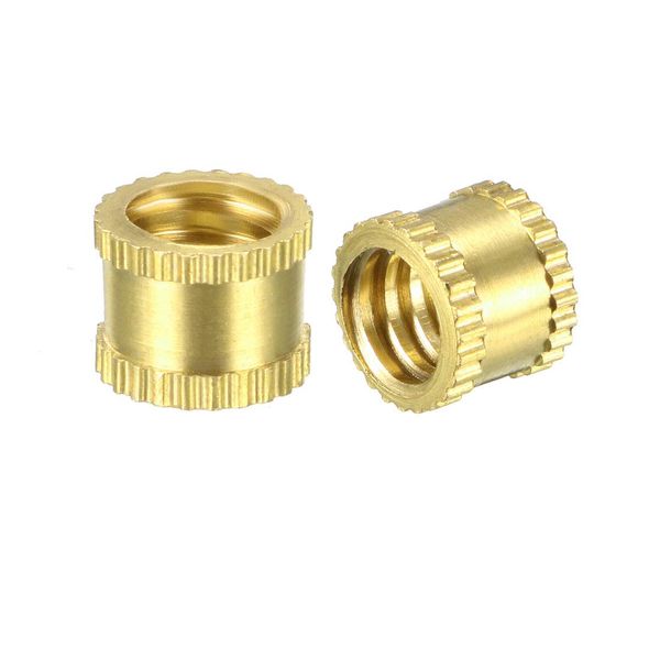 sourcing map Knurled Insert Nuts - 25Pcs 1/4-20 Female Thread Brass Threaded Insert Embedment Nut for 3D Printer