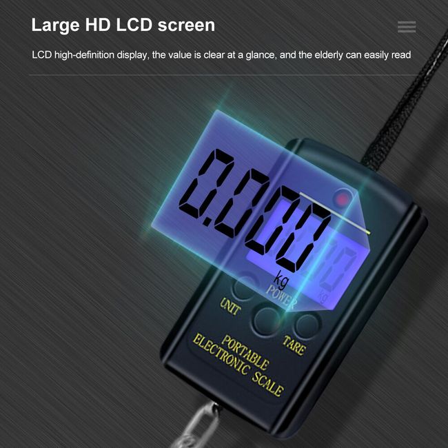 Portable Scale Digital LCD Display Electronic Luggage Hanging