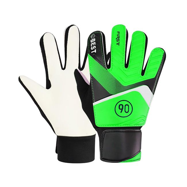 ZVCXOE Soccer Gloves Mens Keeper Gloves Junior Skull Kids Keygros Elementary School Futsal Size 5/6/7 Game Practice Latex Green