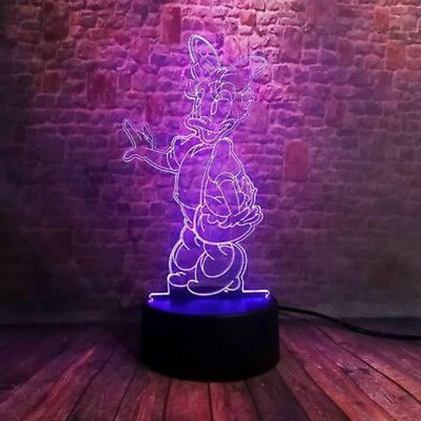 Daisy Duck Illusion LED Lamp, 3D Light Experience - 7 Colors Options