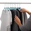 Simplify 10 Super Slim Velvet Huggable Hangers in Dusty Blue