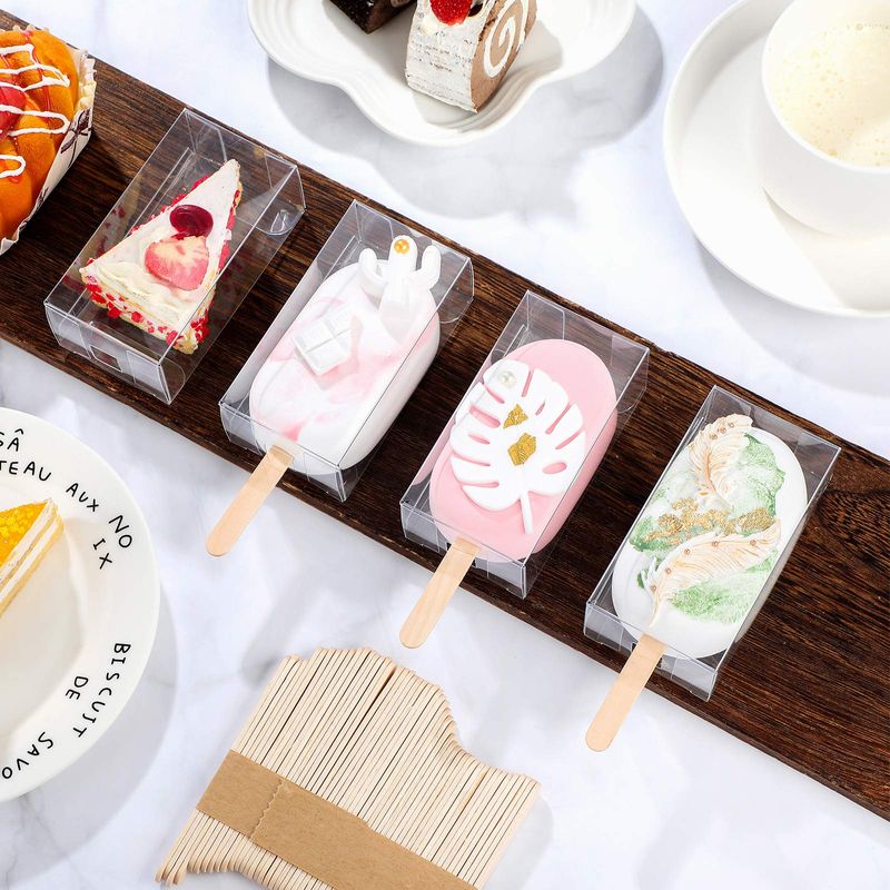 Clear Ice Lolly Cakesicle Boxes, 3.7 x 2.2 x 1.5 Inches Clear PET Box ...