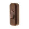 Zenitech - 2A Single Pole Light Switch - Compact and Stylish Design - Easy to Install - Dimensions 6x3x2cm - Brown