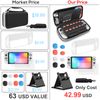 FYOUNG Carry Case for Nintendo Switch OLED and Protector Accessories Bundle, Travel Carrying Case Bundle with Switch OLED Protective Case, Screen Protector, Thumb Grip Covers Accessories Kit - Black