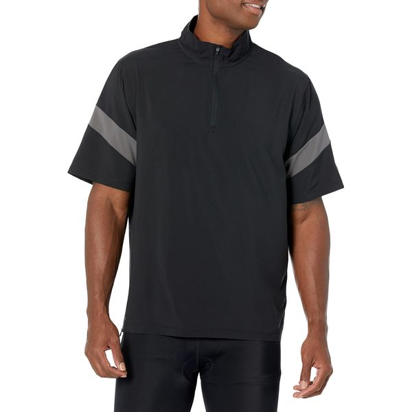 Mizuno Short Sleeve Hitting Jacket, Black-Shade, Large