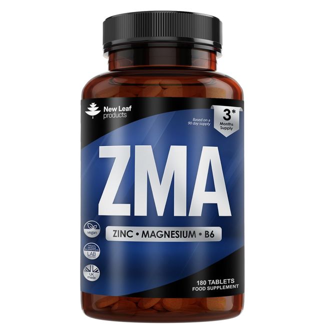 ZMA Supplements for Men & Women - 180 Tablets - High Strength Muscle Sleep Aid & Muscle Recovery - ZMA Supplement Zinc Magnesium and Vitamin B6 (3 Months Supply) Sleeping Aid Tablets Vegan & UK-Made