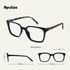 OPULIZE KOI Reading Glasses - Large Rectangular Frame - Black - Mens Womens - Spring Hinges - R50-1 - +1.00