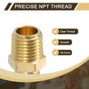 Sourcing Map 2Pcs 1/4" NPT Brass Compression Pipe Fitting, Union & Coupling Adapter, Fit 1/4" Pipe