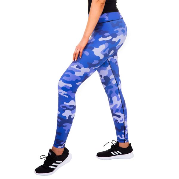 Compression Leggings for Women, Tummy Control Workout Gym Running Yoga Pants Blue Camo